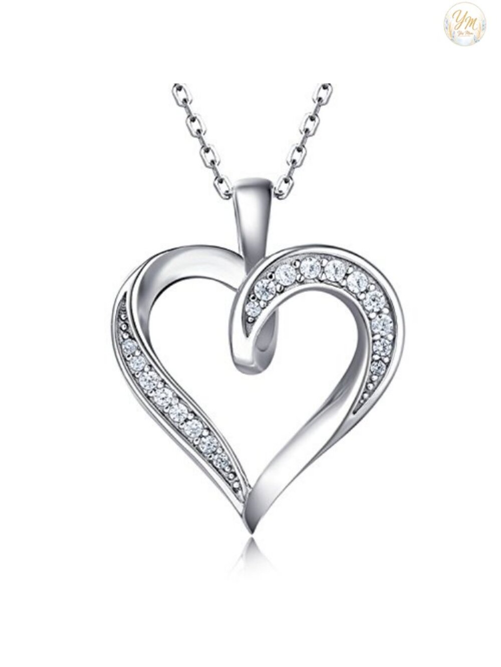 925 Sterling Silver Plated Round CZ Pendant Necklace